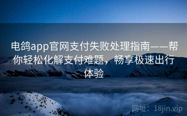 电鸽app官网支付失败处理指南——帮你轻松化解支付难题，畅享极速出行体验